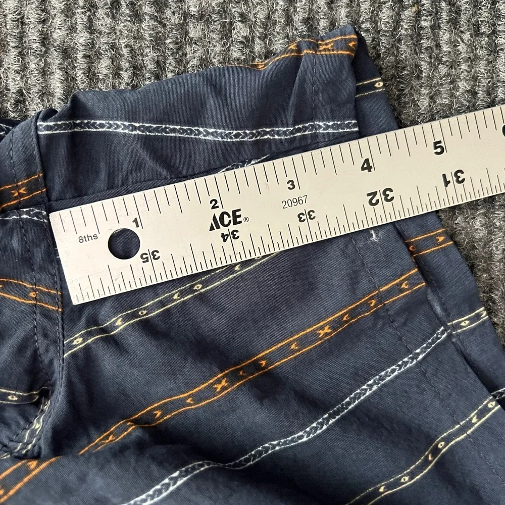 NWT Prana Indio Heritage Short Men's Small Stormy Night Blue Striped 4in Inseam